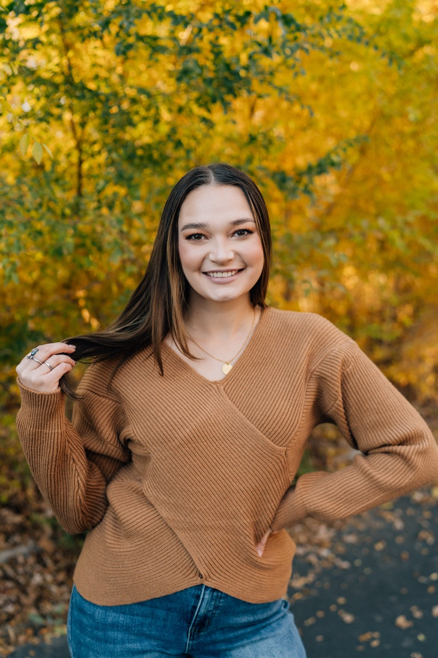 Cross My Heart Sweater in Camel